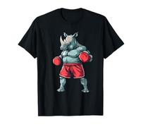 Boxer Rhino avec Gants de Boxe, Kickboxing drôle T-Shirt