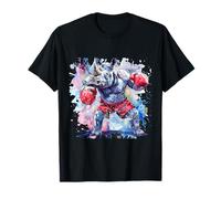 Boxer Rhino avec Gants de Boxe, Kickboxing drôle T-Shirt