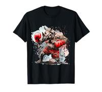 Boxer Rhino avec Gants de Boxe, Kickboxing drôle T-Shirt