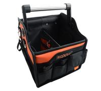 Boxer® Sac à Outils 10 Pouces Noir et Orange - Caisse de Rangement Vide Portable - Boîte Vide avec Poignée en Aluminium - Sacoche Compacte avec Poches - 25,5 x 25,5 x 25,5 cm