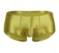Boxer sans couture en satin brillant pour homme avec poche convexe en U, caleçons boxeurs en nylon élasthanne respirant dans des couleurs unies pour plus de confort et un usage quotidien (XL vert)
