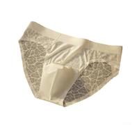 Boxer sans couture Ice Silk pour homme fin respirant (blanc 2XL)