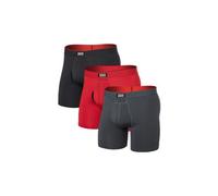 SAXX Underwear Co. Lot de 3 boxers multi-sport en maille pour homme, Rouge coucher de soleil/turbublence/noir délavé, Large