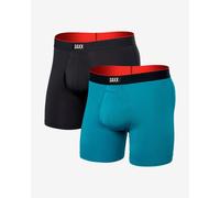 Saxx Underwear - Pack de 2 boxers respirants - Multi-Sport Mesh BB Fly Hydro Blue/Faded Black 2pk pour Homme - Taille XS - Bleu Bleu XS