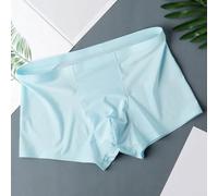 Boxer simple mais confortable en soie glacée pour homme, parfait pour dormir ou se détendre (bleu clair)