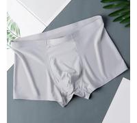 Boxer simple mais confortable en soie glacée pour homme, parfait pour dormir ou se détendre (L gris clair)