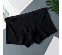Boxer simple mais confortable en soie glacée pour homme, parfait pour dormir ou se détendre (L noir)