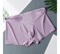 Boxer simple mais confortable en soie glacée pour homme, parfait pour dormir ou se détendre (L violet)
