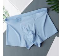 Boxer simple mais confortable en soie glacée pour homme, parfait pour dormir ou se détendre (XXXL bleu)