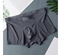 Boxer simple mais confortable en soie glacée pour homme, parfait pour dormir ou se détendre (XXXL gris)