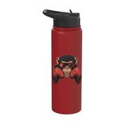 Boxer Singe avec gants de boxe Kickboxing Stainless Steel Insulated Water Bottle