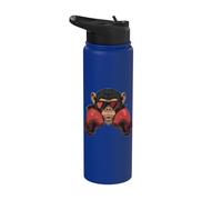 Boxer Singe avec gants de boxe Kickboxing Stainless Steel Insulated Water Bottle
