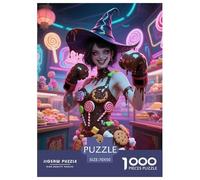 Boxer sorcière 1000 Pieces Puzzle Halloween Puzzle pour AdultesJeu Série Décorations Familiales Cadeau Difficile pour Les 70x50cm/1000pcs