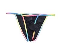 Boxer Sport Culotte Érotique Masculine Douce Haute Semi Emballée Triangle Transparente Arc en Boxers Shorty Homme Boxer Sexy Homme Caleçon Caleçon Coton Caleçons (Black, L)