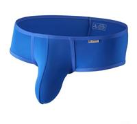 Boxer taille basse respirant en soie glacée pour homme avec pochette pour un style de vie actif (XL, bleu)