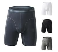 Boxer taille haute pour homme en coton anti-frottements pour équitation et déshumidification - Coupe sèche - Short de sport respirant - Sans mouche - Anti-humidité - Sans étiquette, bleu, L