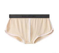 Boxer taille mi-haute élastique pour homme respirant et solide pour un port confortable au quotidien (taille L, jaune)