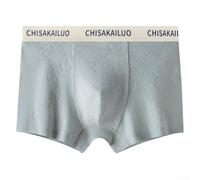 Boxer taille mi-haute en coton jacquard pour homme - Sous-vêtements respirants pour une maison confortable et décontractée - 4XL - Bleu