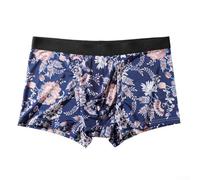 Boxer tendance en soie glacée pour homme avec imprimé floral, parfait pour un usage quotidien (XL E)