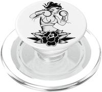 Boxer Traditionnel Pin-Up Pretty Girl Blackwork PopSockets PopGrip pour MagSafe