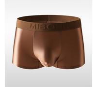 Boxer uni pour homme avec mélange de satin de soie glacée pour couvrir la lumière et réguler la température (2XL, marron)