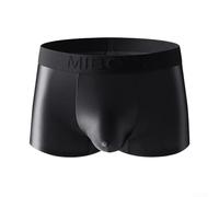 Boxer uni pour homme avec mélange de satin de soie glacée pour couvrir la lumière et réguler la température (taille XL, noir)