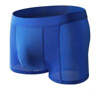 Boxer uni pour homme en soie glacée douce et respirante pour un confort quotidien (L bleu)