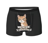 Boxer vintage drôle chat urge d'être votre leader pour garçons hommes, sous-vêtements ultra doux et respirants Style781, Blanc 0., XXL