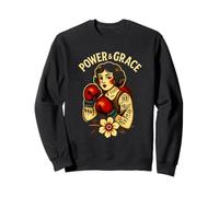 Boxer Vintage féministe Traditionnel Tattoo Power & Grace Sweatshirt
