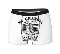 Boxer vintage « My Grandpa Is Not Just a Veteran, He's My Hero » pour garçons et hommes, sous-vêtements ultra doux et respirants Style865, Blanc 0., XXL