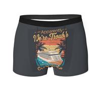 Boxer vintage We're Trouble When We Are Cruising Together pour hommes et garçons, sous-vêtements ultra doux et respirants Style325, Blanc 0., S