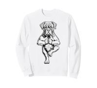 Boxer Yoga Chiot Chien Drôle Pose Arbre Pose Vrikshasana Sweatshirt