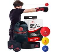Boxerpoint Lot De 3 Balles De Boxe Réflexe Pour Enfants Avec Bandeau Réglable, Bandages Pour Les Mains, Sac De Transport Et Cordes Supplémentaires. Jeu Amusant Pour L'entraînement À La Vitesse De