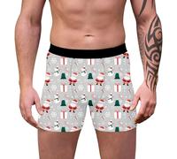 Boxers de Noël pour hommes Caleçons drôles Hommes Léger Confortable Caleçon de Noël Mode Tendance Impression Sous-vêtements de Noël Happy Shorts Cadeau pour Hommes Hiver, gris clair, M