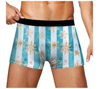 Boxers de Noël pour hommes, rouge pour homme, sous-vêtements avec impression amusante, sous-vêtements doux et coupe idéale caleçon rétro pour hommes, caleçon confortable pour la vie quotidienne, S-3XL