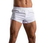 Boxers d'été pour homme - Sous-vêtements rétro légers - Sous-vêtements respirants - Séchage rapide - Couleur unie - Culotte confortable - Décontractée - Sous-vêtements de sport pour homme, Blanc., L