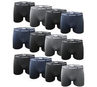Boxers en Coton ajustés Classiques de Couleurs Unies, Confortables et Doux. Collection Uomo, Pack 12 - Assortiment, M