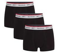 Boxers en coton pour homme Reebok | Confortables et respirants avec impression de la marque sur la ceinture - Lot de 3 en coloris noir