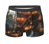 Boxers Homme Ample Boxers Monde des Contes De Fées Imprimé Confortable Boxer Briefs pour Quotidien Été XXL