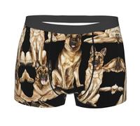 Boxers Homme Berger Allemand Imprimé Boxer Homme Respirant Extensible Trunk pour Été Hommes Boxers,XXL