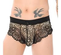 Boxers Homme Ensemble Soutien-Gorge Et Culotte en Dentelle Sexy avec NœUd Et Short De Pyjama FéMinin Basiques Classiques