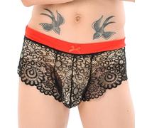 Boxers Homme- Ensemble Soutien-Gorge Et Culotte en Dentelle Sexy pour Homme avec NœUd Et Short De Pyjama FéMinin Casual