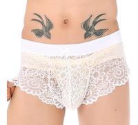 Boxers Homme- Ensemble Soutien-Gorge Et Culotte en Dentelle Sexy pour Homme avec NœUd Et Short De Pyjama FéMinin Casual