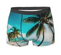 Boxers Homme Extensible Caleçon Imprimé De Palmiers De Plage Confortable Boxer Briefs pour Quotidien Sports