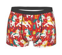 Boxers Homme Mers De Chevaux De Noël Stretch Boxer pour Homme Confortable Caleçons Boxeurs pour Usage Quotidien Les Travail XXL