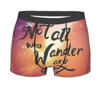 Boxers Homme Tous Ceux Qui Errent Ne sont Pas Perdus Calecon Homme Rétro Doux Shorty sous Vetement pour Sports D'Été Le Quotidien Hommes M