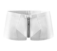 Boxers Hommes Coton Hipster Hommes Court, Caleçons avec Fermeture Éclair Ouverture Avant Sous-vêtements Légers Culottes Confortables Homme Trunck Taille Basse Slip de Sport pour la Saint-Valentin