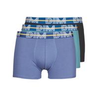 DIM Boxer Homme Style Powerful Coton Stretch x3, Bleu Jacinthe/Vert Viride/Noir, S