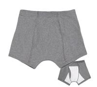 Boxers Incontinence Homme, Coton Boxer Absorbant Lavable, Malles de Sous Calecon Étanches, Contrôle Des Odeurs RéutilisablesGrey,3L