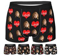 Boxers personnalisés avec visage avec image amusante pour Noël, anniversaire, mariage, Saint-Valentin, anniversaire de mariage, style 6, S